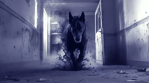 Dog in a Smoky Corridor