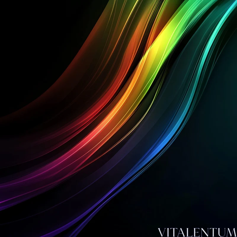 Colorful Light Streaks Abstract Design AI Image