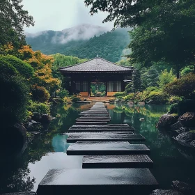 Zen Garden Temple Reflection