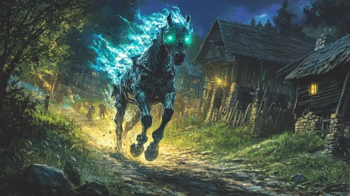 Ghostly Horse Galloping Through the Night