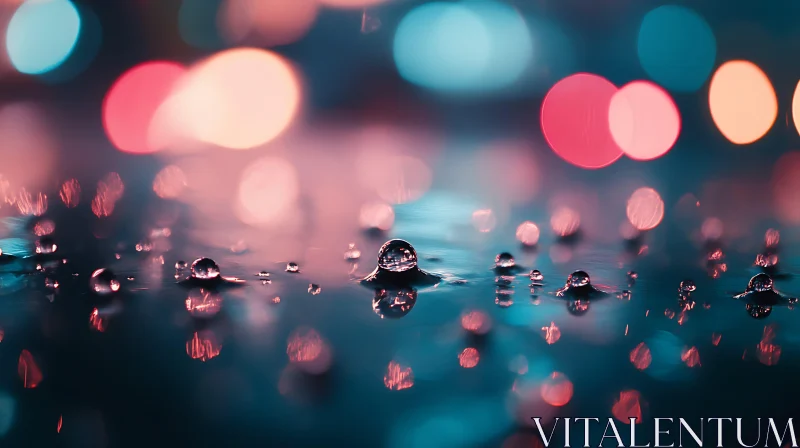 Colorful Reflections and Droplets AI Image