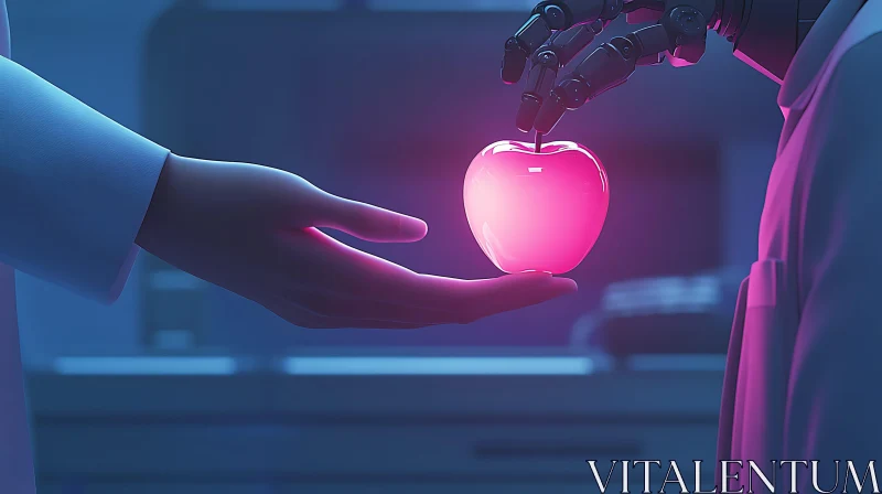 Cybernetic Gift: The Apple of Tomorrow AI Image