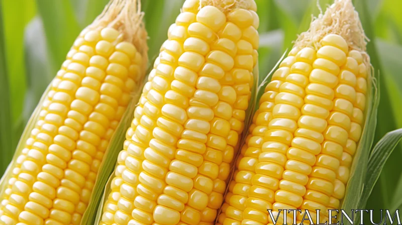 Detailed View of Fresh Corn Ears AI Image