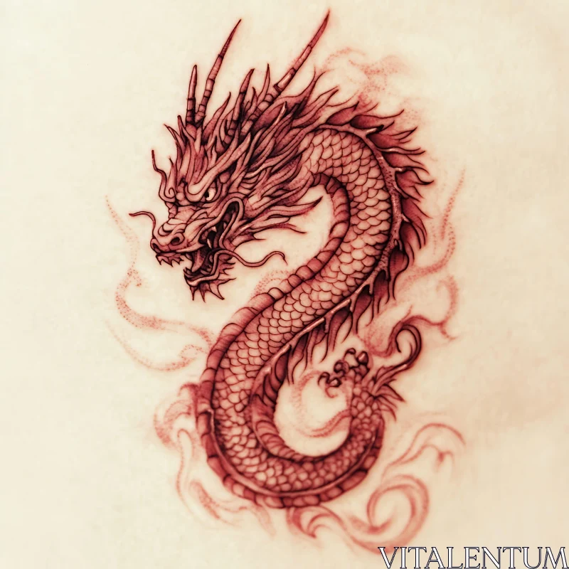 AI ART Intricate Mythical Dragon Tattoo