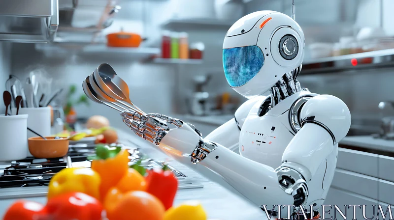 Futuristic Kitchen Assistant AI Image