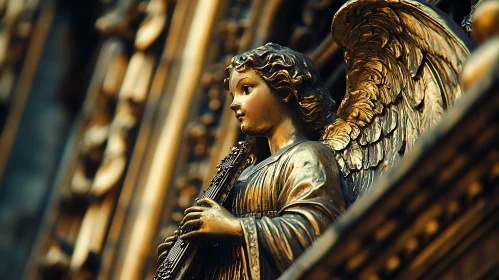 Architectural Angel with Instrument