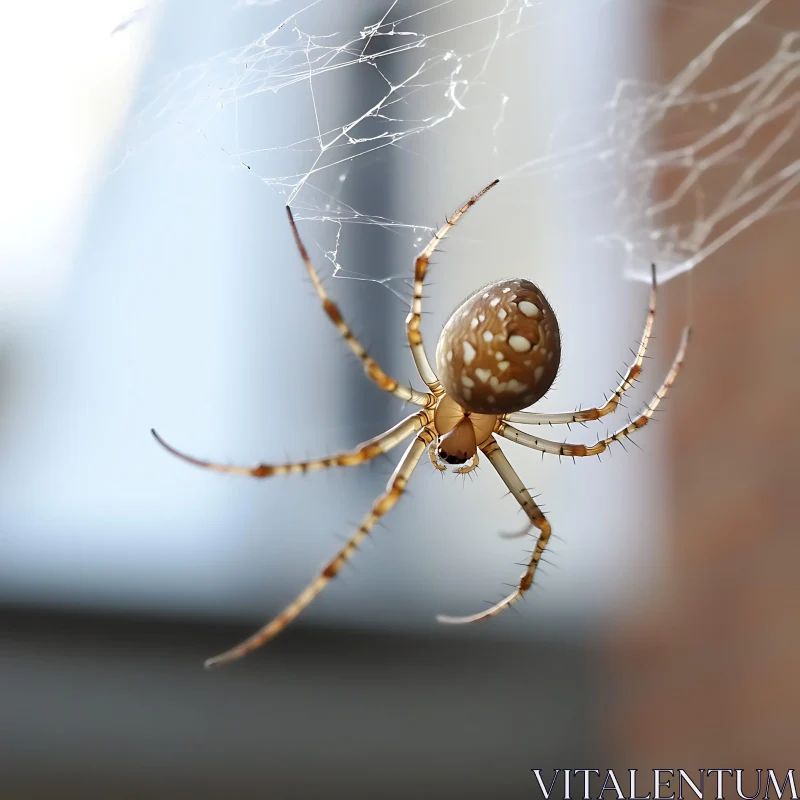 Detailed Macro Shot of a Spider in Its Natural Habitat AI Image