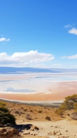 Tranquil Lake in the Desert | Ndebele Art-Inspired Landscape