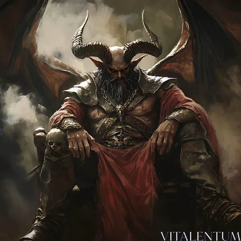 AI ART Evil Demon with Horns and Wings