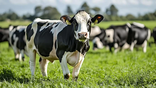 Black and White Cow Portrait