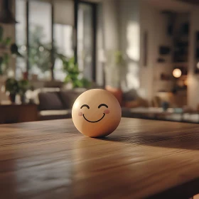 Happy Face on Wooden Surface