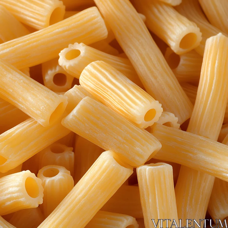 AI ART Close-Up Image of Raw Rigatoni Pasta