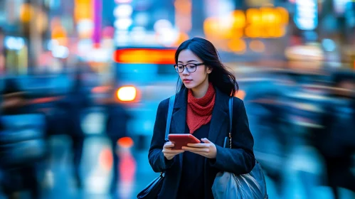 Urban Woman with Mobile Device