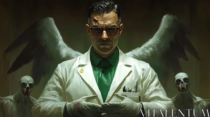 AI ART Man with wings in lab coat