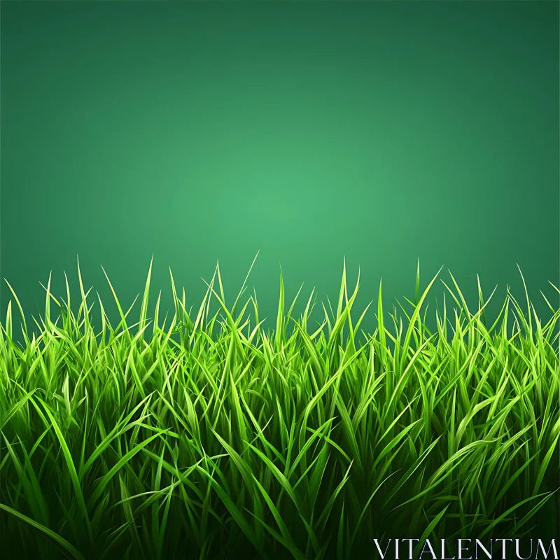 AI ART Verdant Grass Blades on Green