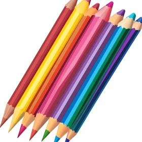 Rainbow Colored Pencils on White