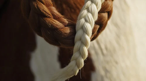 Brown and White Horse Braids