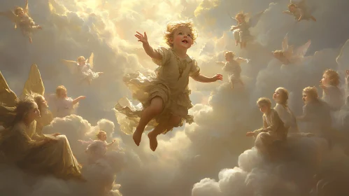 Heavenly Gathering of Angelic Children