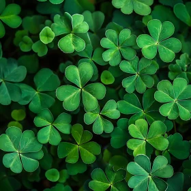 Green Clover Foliage Close-up