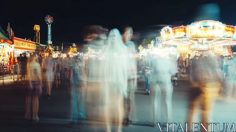 AI ART Motion Blur at a Night Fair