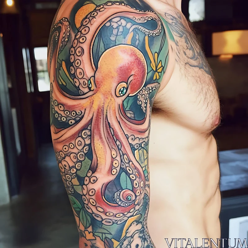 Octopus Tattoo on Arm AI Image