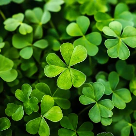 Detailed Image of a Four-Leaf Clover