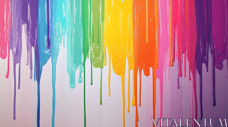 Rainbow Paint Drips AI Image