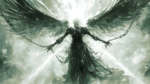 Winged Figure in Chains and Light