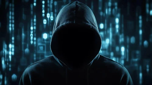 Cybersecurity Concept: Hooded Figure