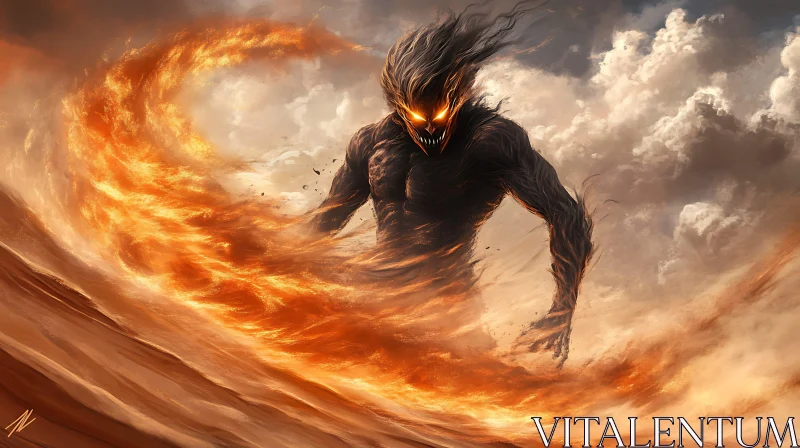 AI ART Demon of Fire and Fury Digital Art