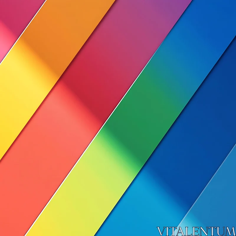 AI ART Rainbow Stripes Composition