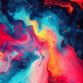 Vivid Nebula-Like Abstract Art