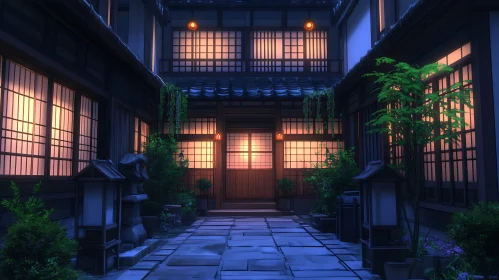 Night Scene of Traditional Japanese Architecture