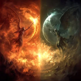 Celestial Battle: Angel vs. Demon