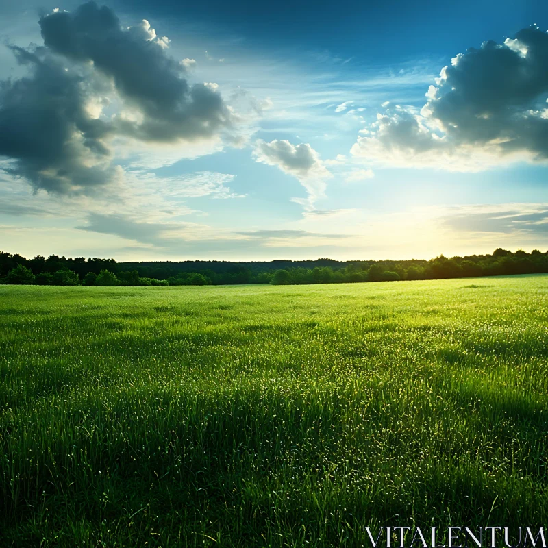 AI ART Serene Landscape of Green Field