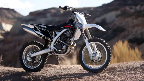 Off-Road Motorcycle on Mountain Terrain