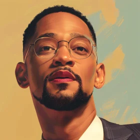 Portrait of Will Smith in Pastel Tones