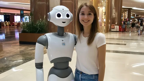 A Woman's Futuristic Meeting With Robot