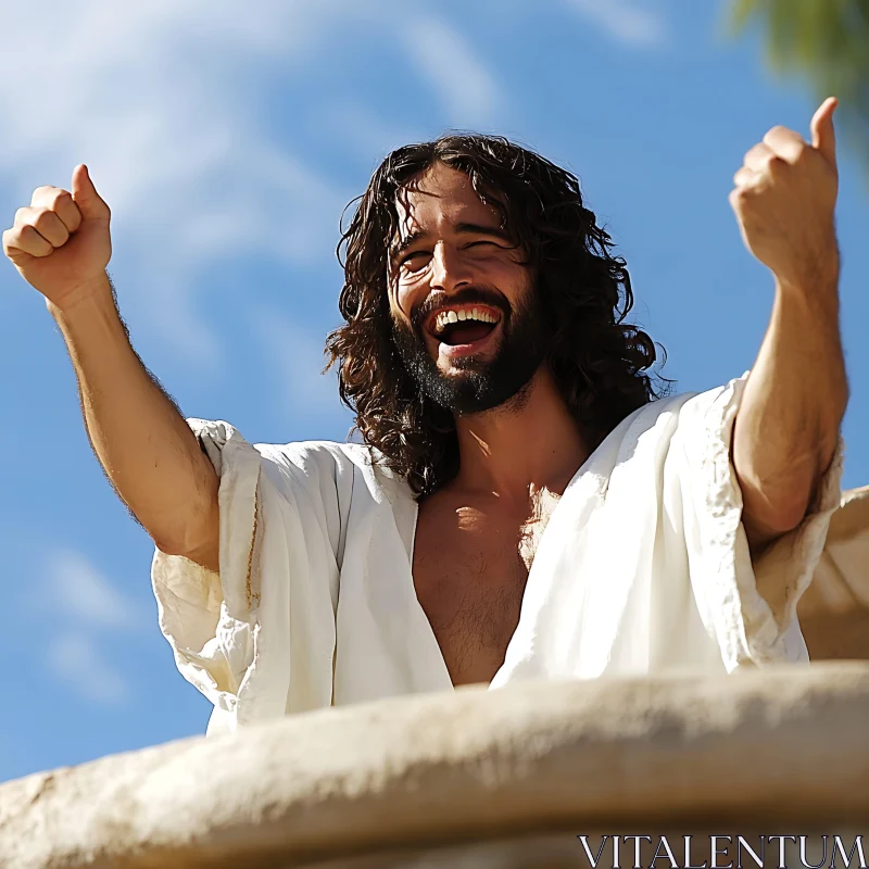 Man with Thumbs Up and a Smile AI Image