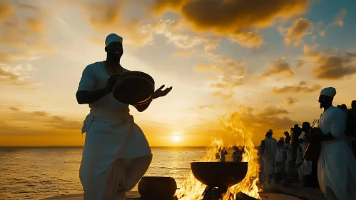 Beach Ritual at Sunset