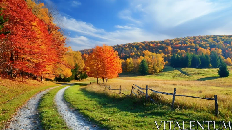 AI ART Scenic Autumn Countryside View