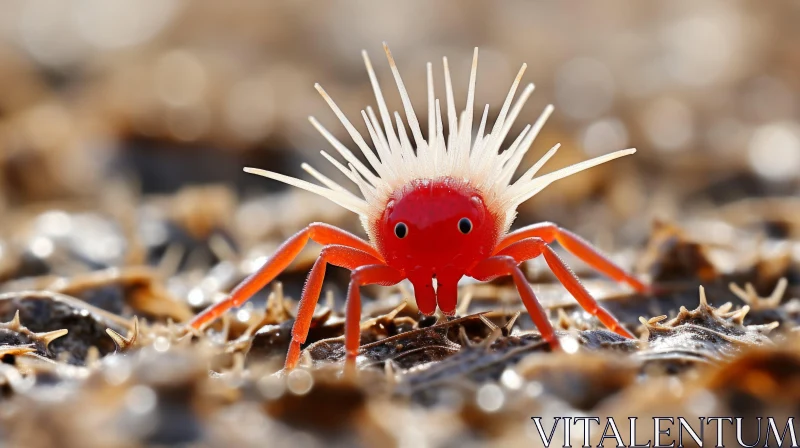 Sharp Red Spider in Grass - Award-Winning Nature Artwork AI Image