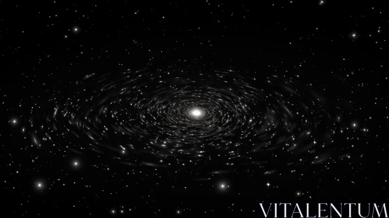 Stunning 3D Interstellar Space with Black Hole AI Image