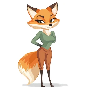 Anthropomorphic Fox in Casual Attire