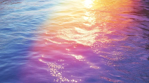 Sunlit Water with Colorful Reflections