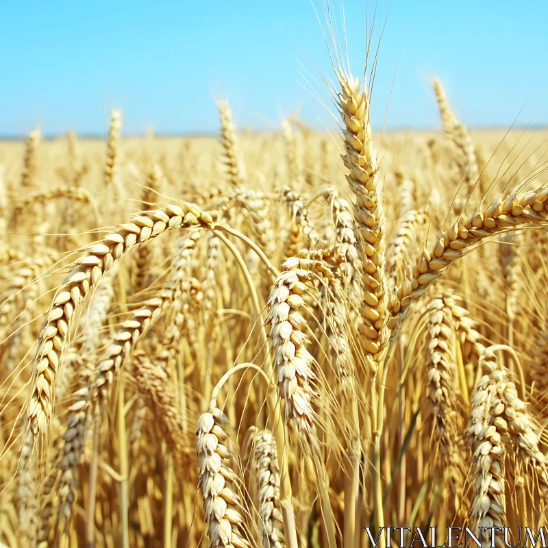 Ripe Wheat Field in Summer AI Image