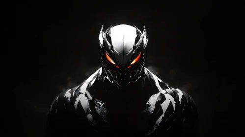 Futuristic Warrior with Glowing Eyes