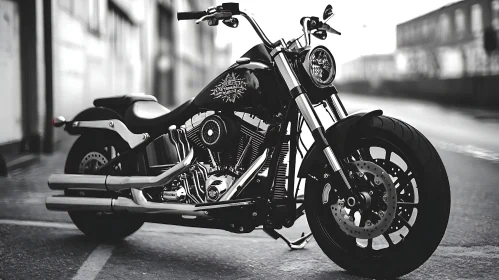 Black and White Motorcycle on Urban Road