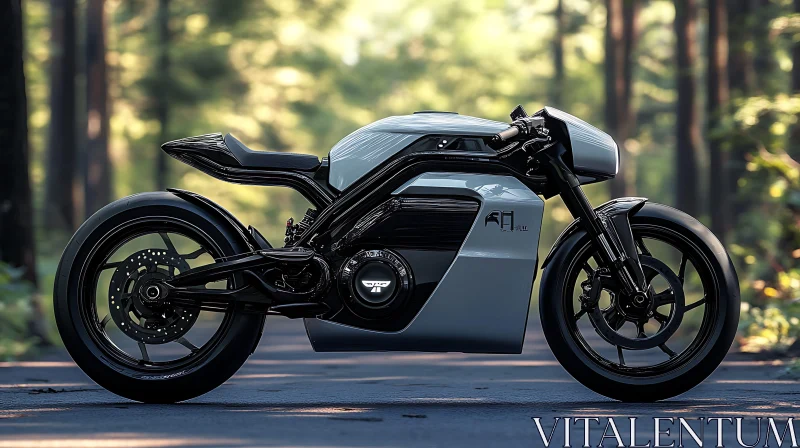 Sleek Electric Motorcycle Design AI Image