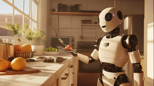 Domestic Robot Preparing Fruit